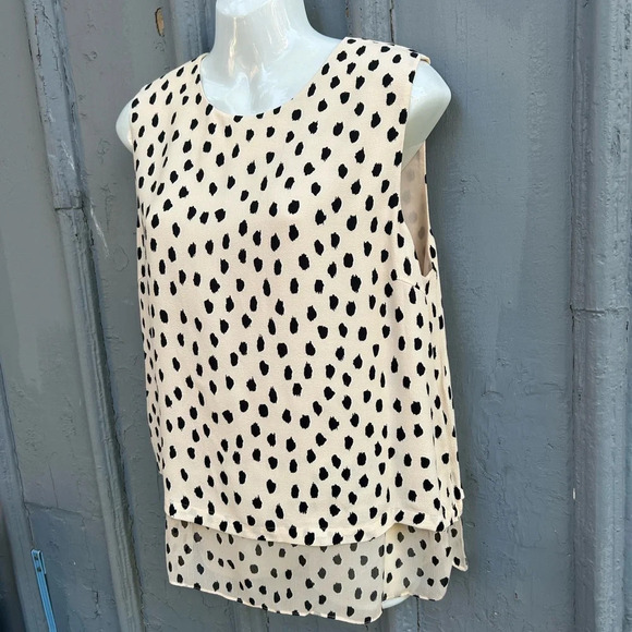Kate Spade Leopard Dot Silk Blouse, BNWT, size  Large - Picture 7 of 12